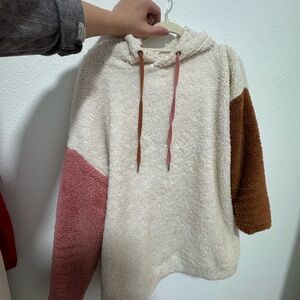 Derek Heart CREAM, PINK and BROWN Fleece Hoodie